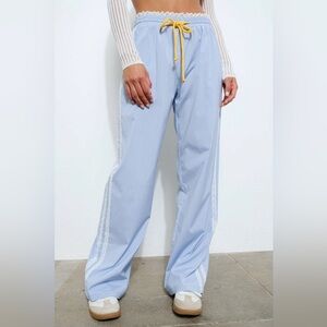 Athletic Lace Stripe Track Pants Work Out Gym Athleisure Boxer NWT